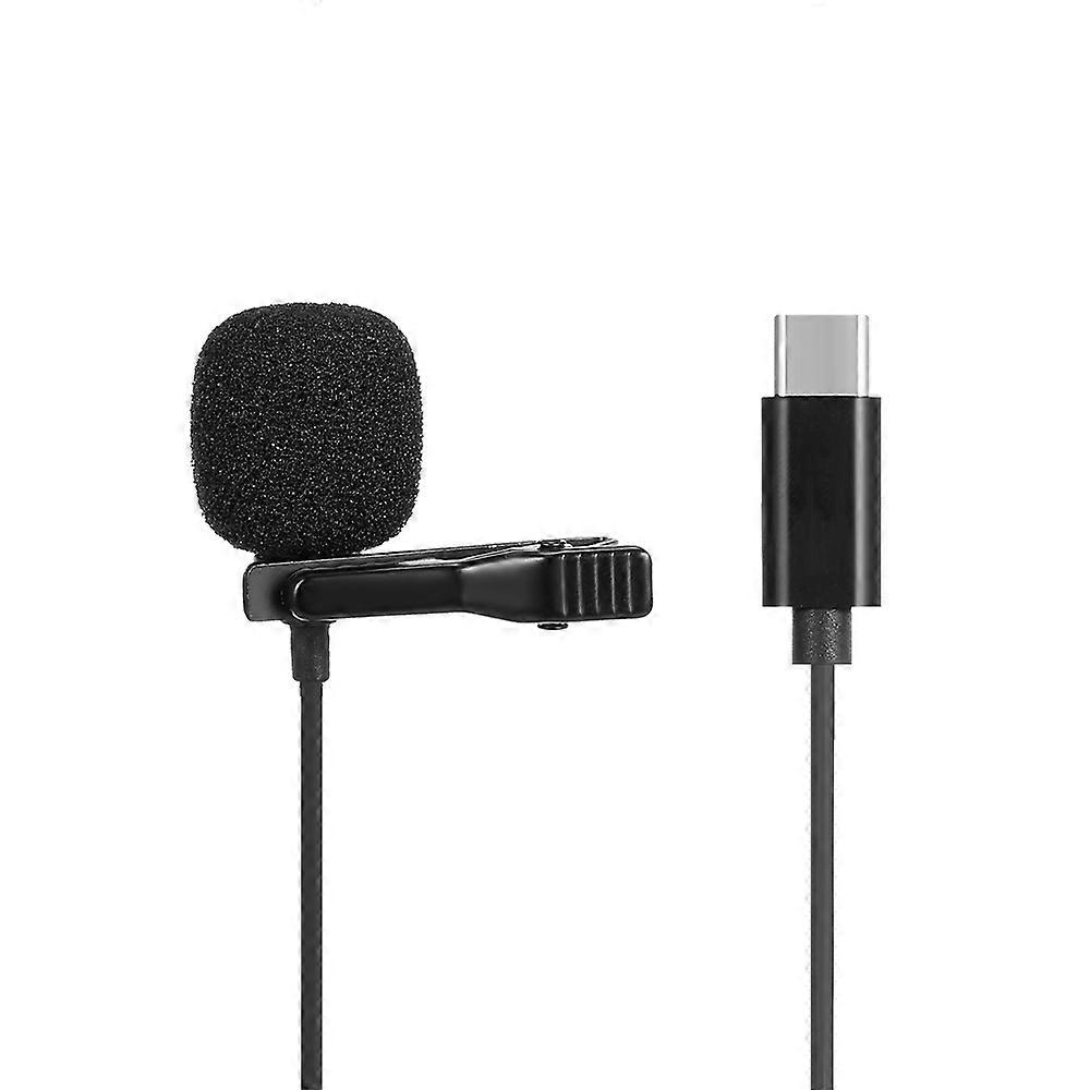 JH-042 Type-C Lavalier Microphone Omni Condenser Microphone for Audio and Video Recording