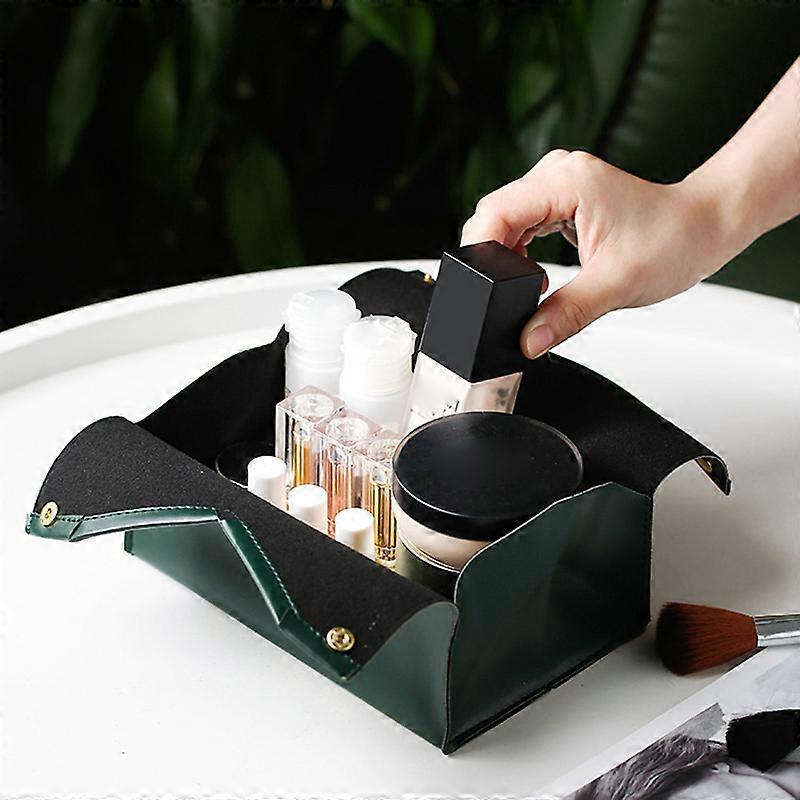 PU Tissue Holder Dispenser Soft Napkins Paper Tissue Box with Large Open Button Closure Easy Access
