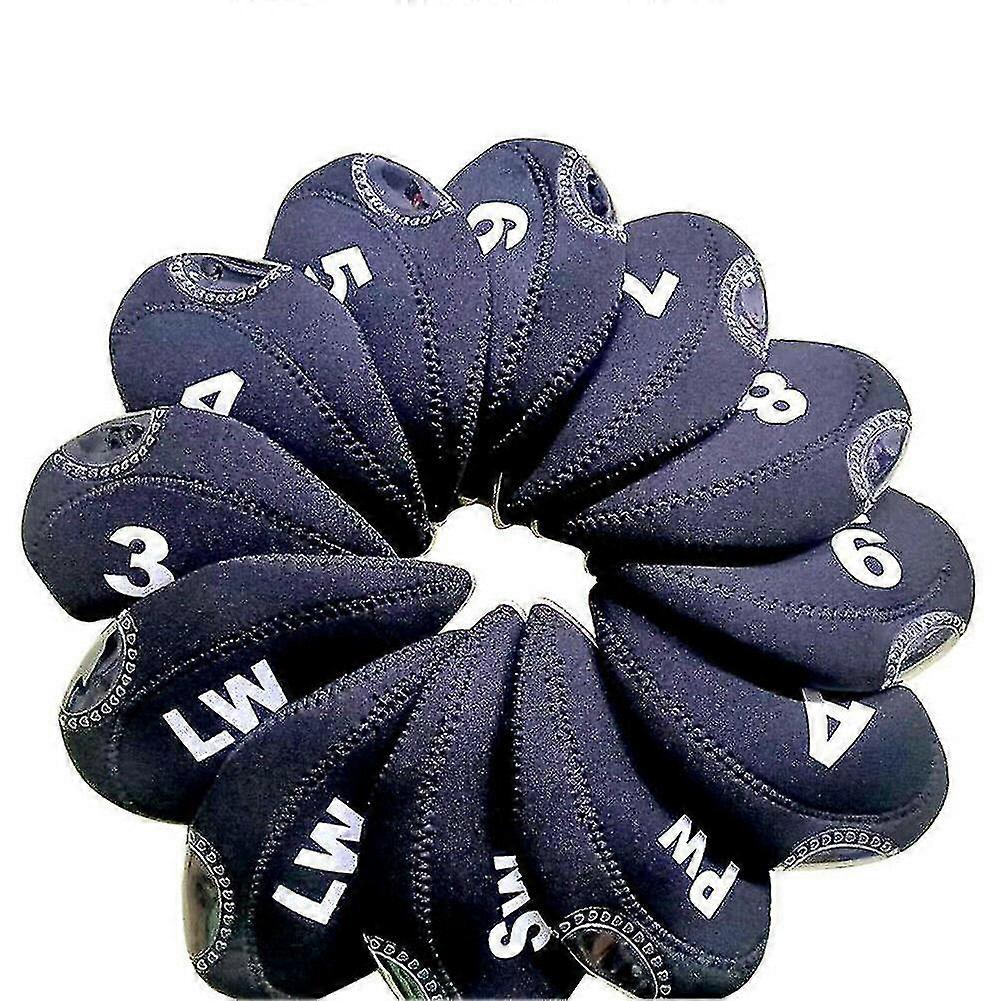 12pcs/set نادي الغولف الحديد غطاء الرأس حامي النيوبرين جولف واقية غطاء الرأس