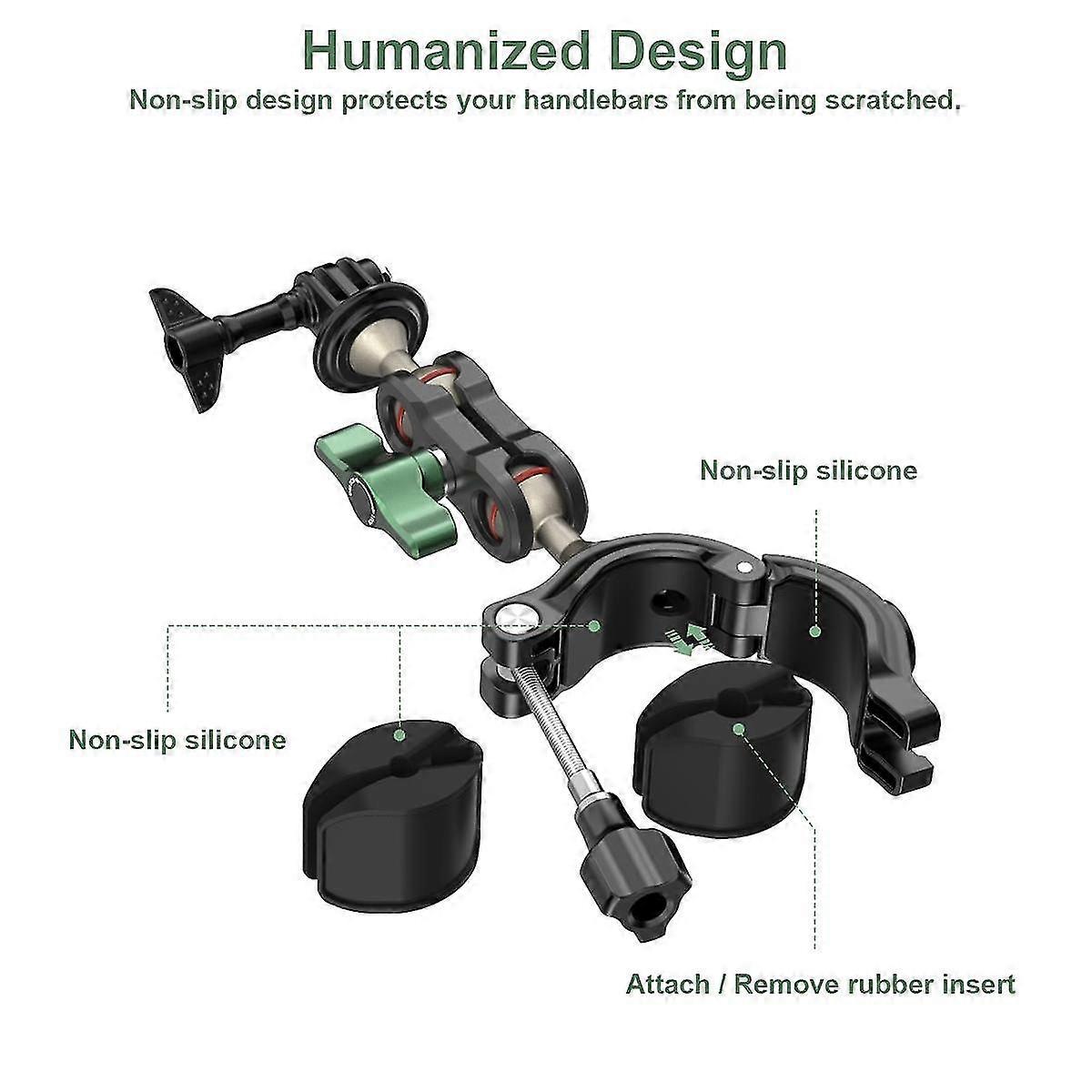 Motorcycle Bicycle Bracket Double Ball Head Arm for 12 Action Camera Accessories