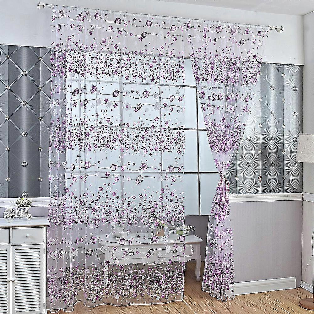 Sheer Voile Curtains 1 Panel Rod Pocket Slot Top Net Window Decor
