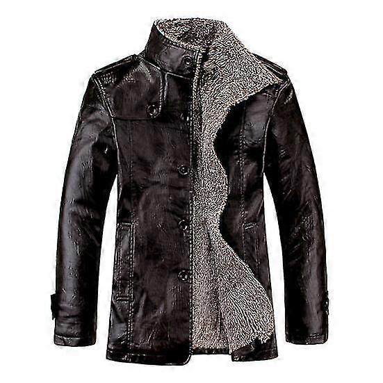 Kış Deri Ceket Erkekler Kışlık Ceket Erkekler İçin Kışlık Montlar Erkek Pu Deri Kürk Ceket Ceket Kürk Sıcak Uzun İş Rahat Ceket