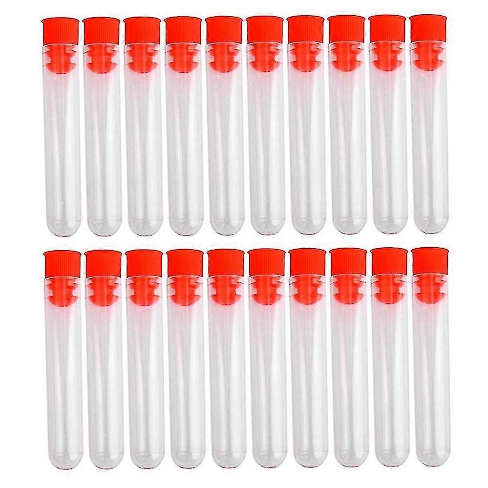 20 Pcs Non-completed Plastic Test Tubes Lab Test Tool With Screw Cap Transparent, 12 * 60mm