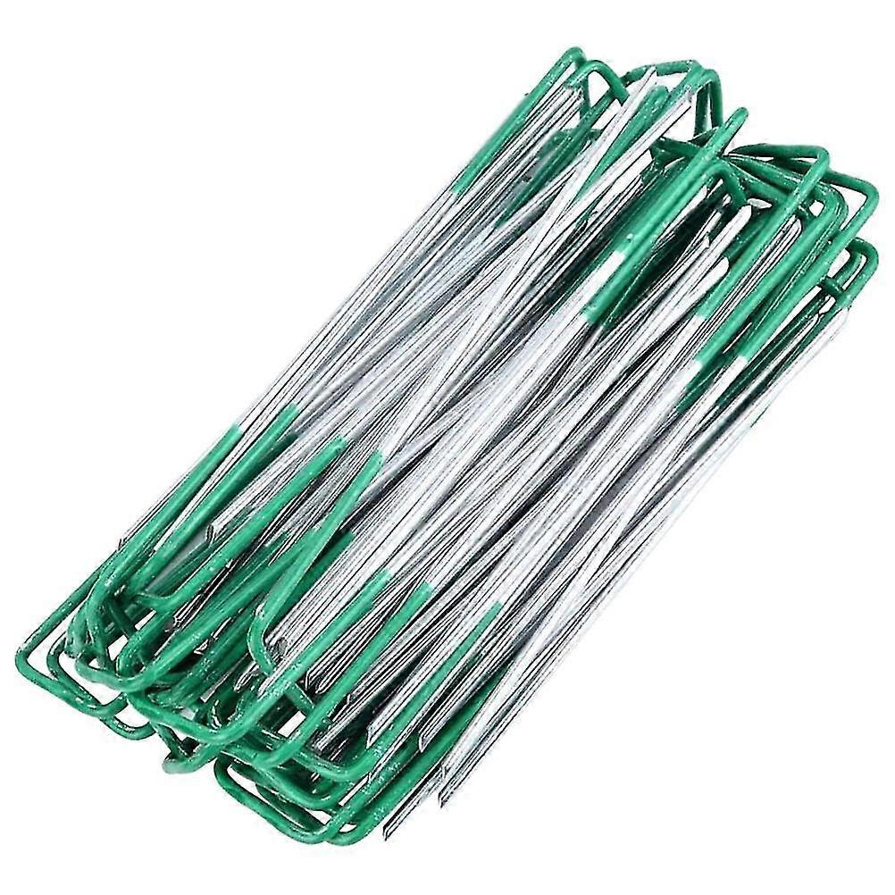 50pcs  Landscape Stakes Metal U-shaped Stakes Grass Anchoring Fabric Fixing Stakes