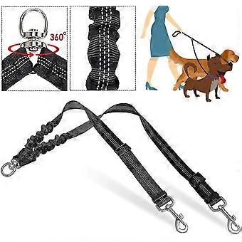 Double Leash, Tangle Free, Double Leash Dog Training, 360 Degree Rotation, Reflective, Adjustable Length, Double Leash Separator, Shock Resistant