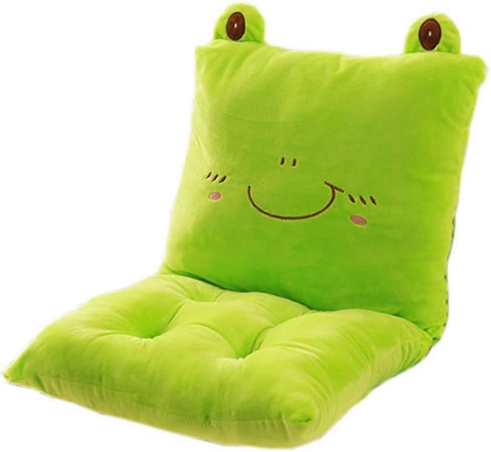 Dww-cute Cartoon One-piece Seat Cushion Cushion Back One Office Chair Cushion Thickened Student Seat Cushion Dining Chair Butt Cushion Frog