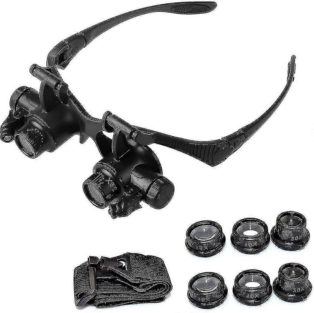 Magnifier With Led Light, Head Mounted Illuminated Magnifier