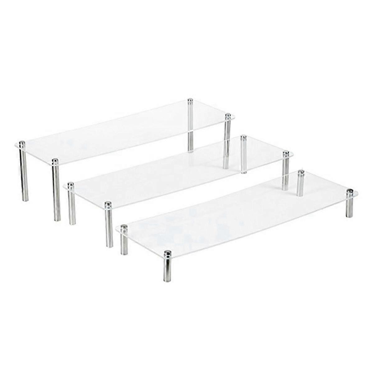 3 Pz Set di Scala Acrilico Cupcake Display Stand Mano Burattino Gioielli Trasparente Display Cosmetico S