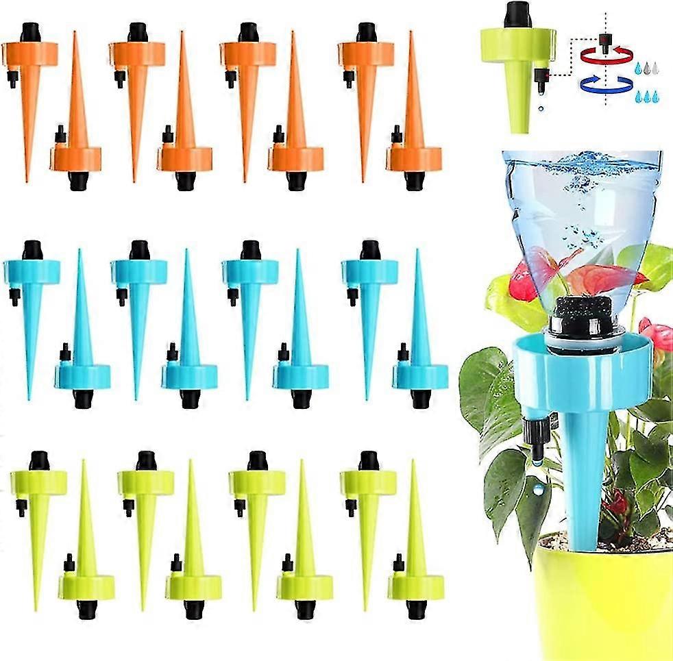 24 Pieces Self Watering Spikes, Adjustable Plant Watering, Automatic Drip Irrigation Waterer With Release Control Valve Switch best gift