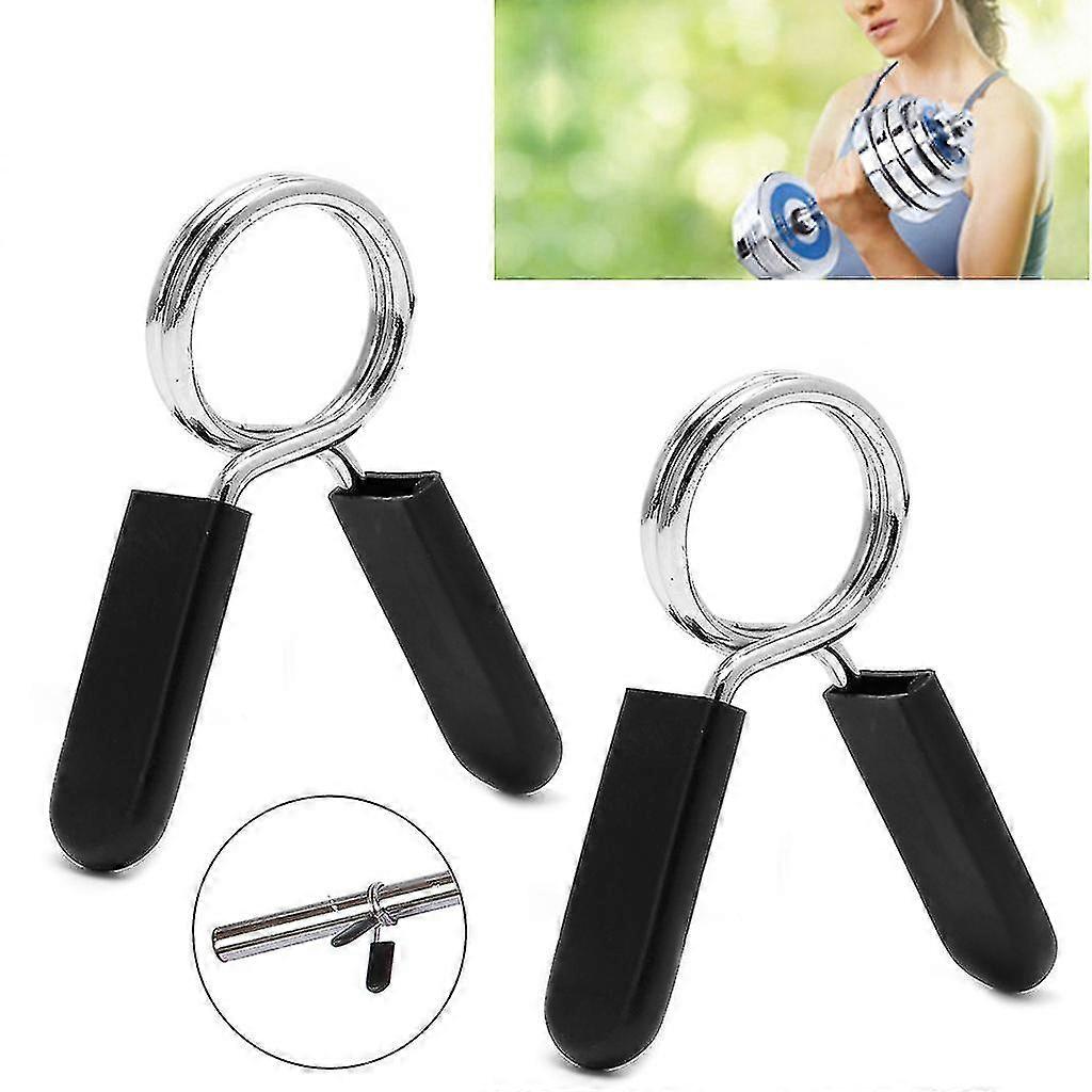 2pcs Barbell Gym Weight Lifting Bar Dumbbell Lock Clamp Spring Collar Clips