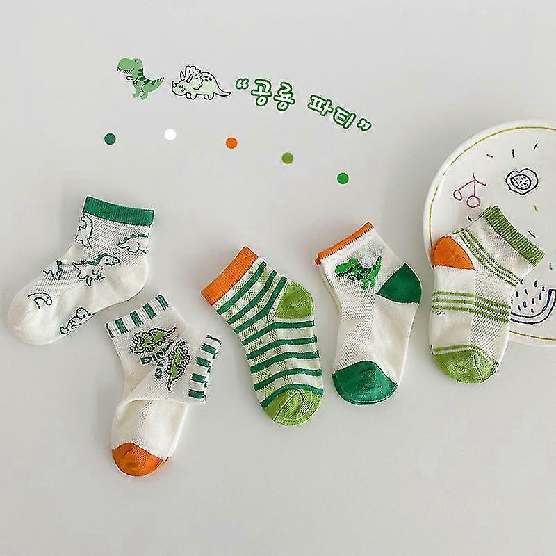 3 Pairs Of Cute Children's Socks 2023 Spring And Summer Thin Section Rainbow Mesh Socks Wavelet Point Amusement Park