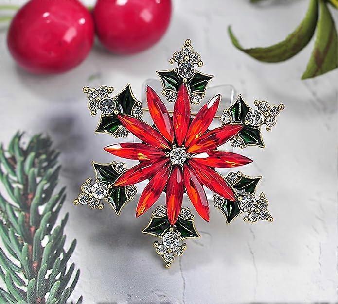 Christmas Crystal Rhinestone Winter Snowflake Brooch