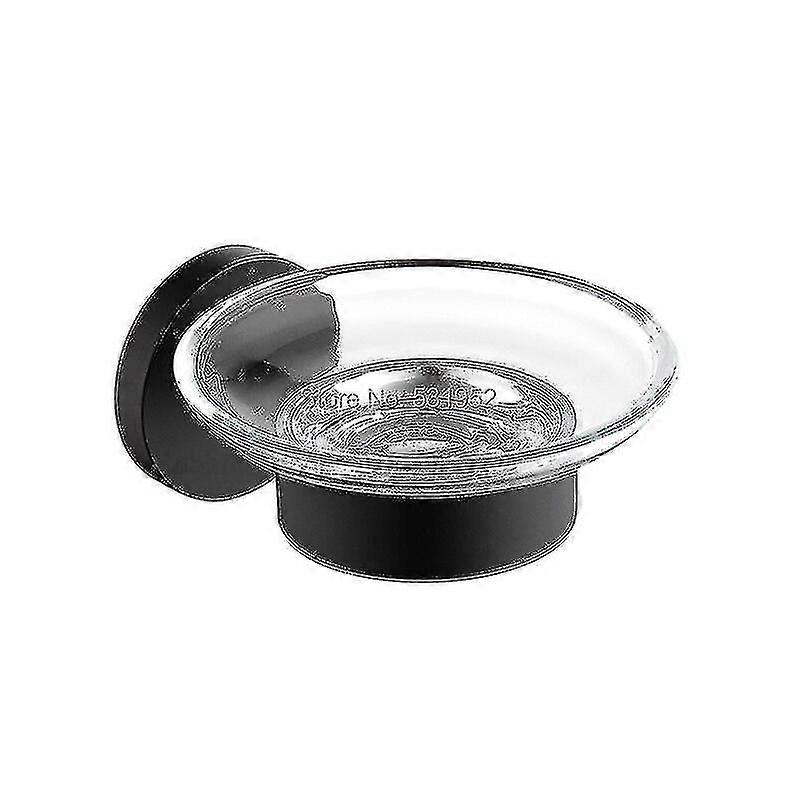 Soap Dishes Holders Matte Black Soap Dish Holder With Frosted Glass Dish Wall Mounted Soap Box Round|soap Dishes