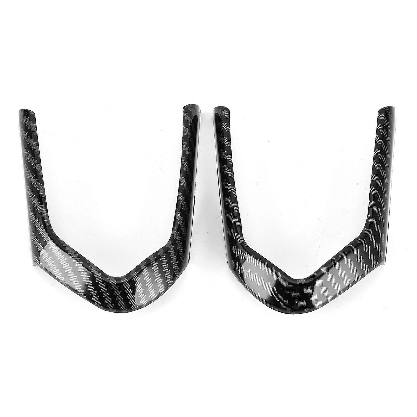 Steering Wheel Panel Strip Trim Carbon Fiber Style Button Frame Cover Fit for 5 Series F10 F18 20132017(RightAngle Corner )