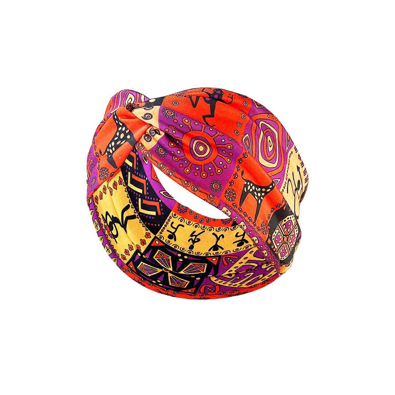 Red printed headband, elastic headband