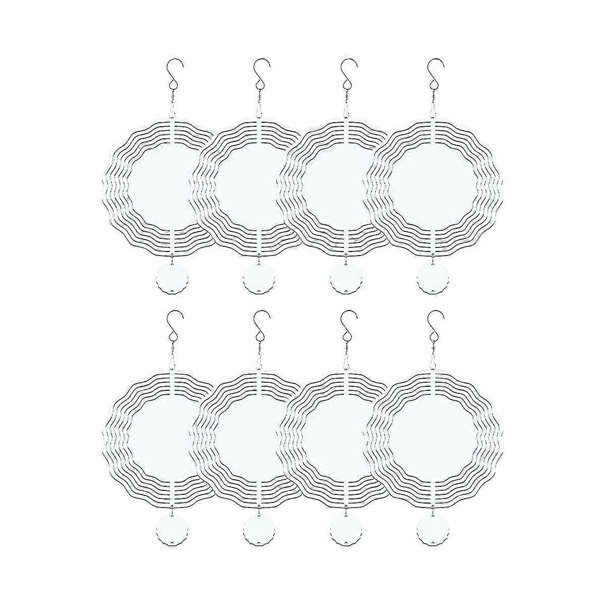 8 Pack 8 Inch Sublimation Wind Spinner Blanks,3d Double Sided Sublimation Wind Powered Kinetic Scul