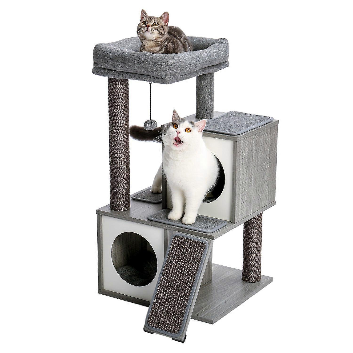 Cat Tree Play House Condo Cube Cave Platform Scratcher Post And Ball Toy Cat Furniture