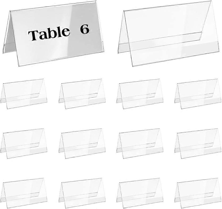 16 Pack Acrylic Table Name Plates 3x5.9inch Blank Name Plate Holder Desk Signs Double-Sided Name Plate Display Stand for Business Office Meeting Class