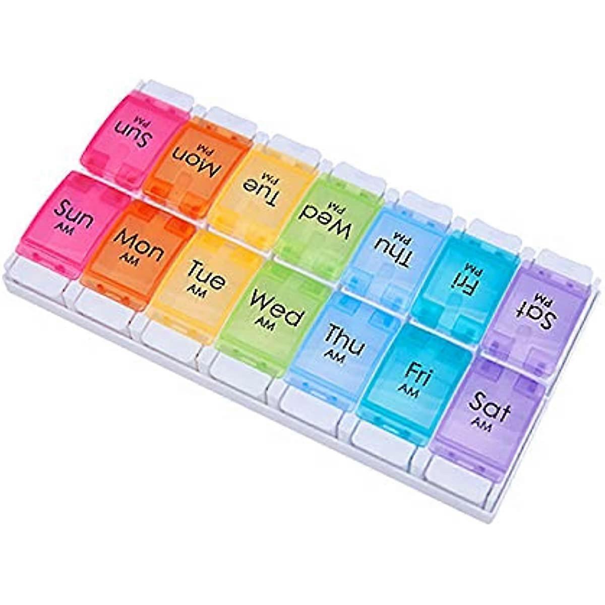 منظم صندوق حبوب منع الحمل 7 أيام صندوق تخزين الأدوية صندوق حبوب منع الحمل للسفر للأدوية والمكملات الغذائية