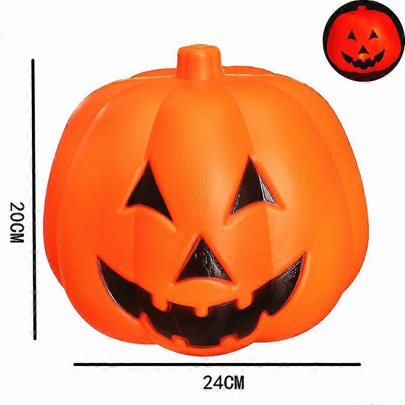 Pumpkin Lamp 2pcs Halloween Portable Portable Candy Bucket With Lid Voice-activated luminous candy jar