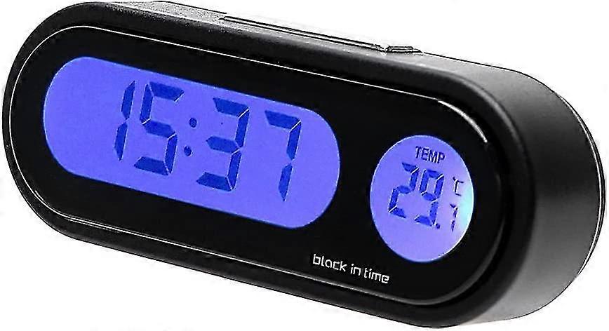 2 i 1 digital termometer med klocka för bilinredning