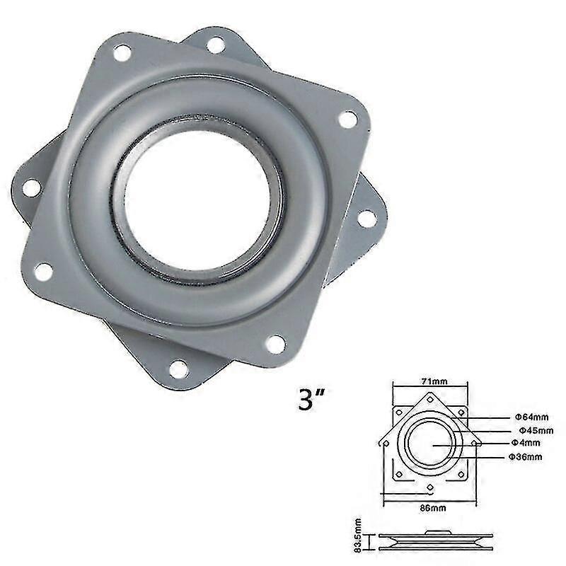 Square Bearing Swivel Plate Lazy Susan Turntable 3\''/4\''/6\'' Tv Rack Desk Tool N58a