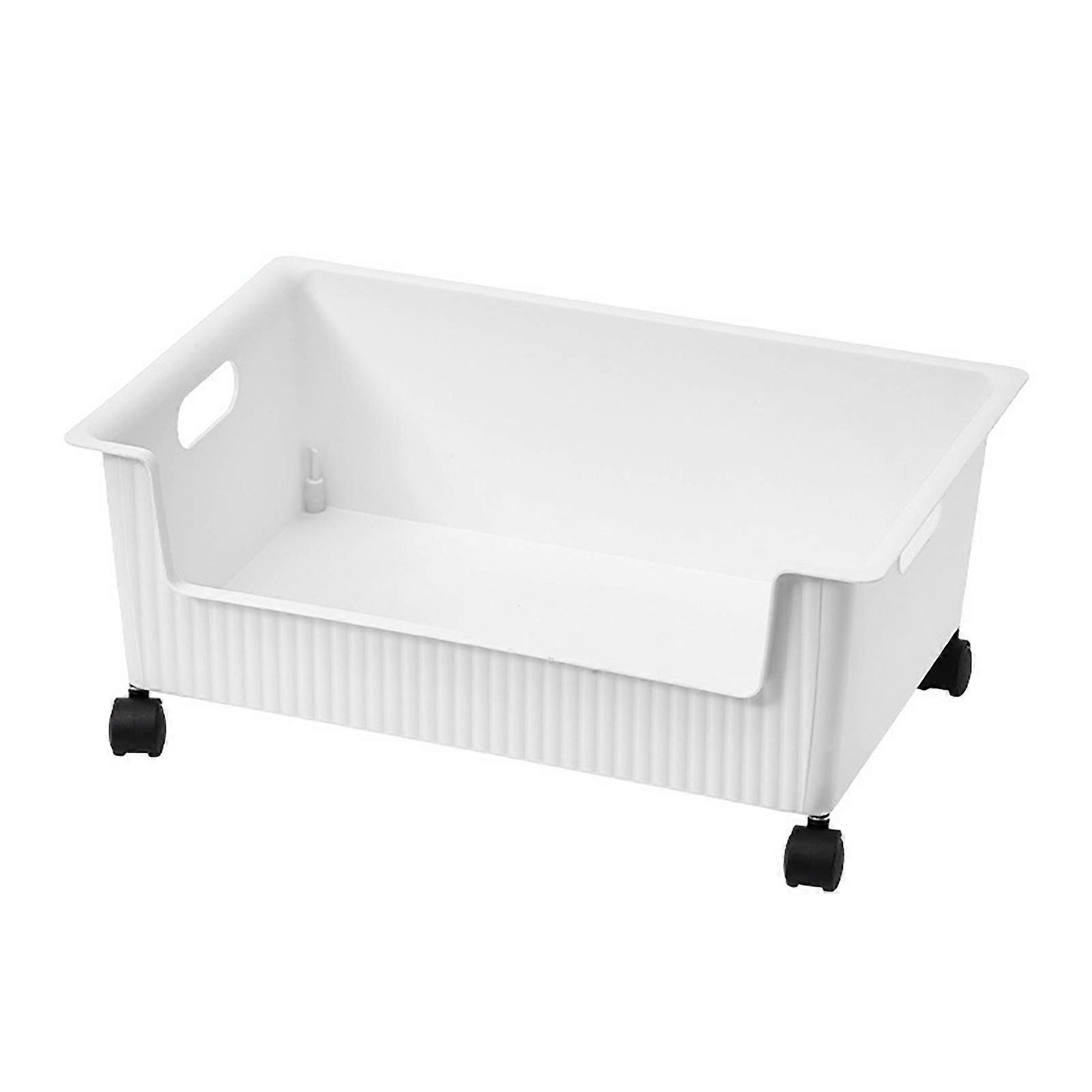 Plastic Book Storage Box Pulley Design Easy To Move Large Capacity Classroom Organizing Bins for Books Bags