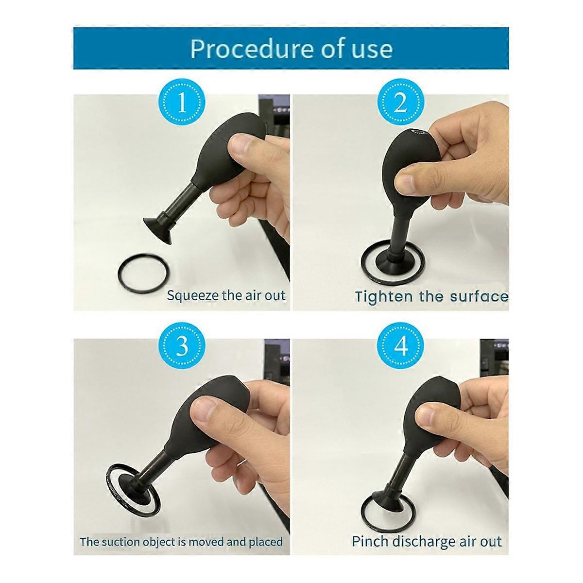 Camera Lens Puller Extended Anti-Static Vacuum Suction Pen with 7 Interchangeable Suction Cups for Lens Repair