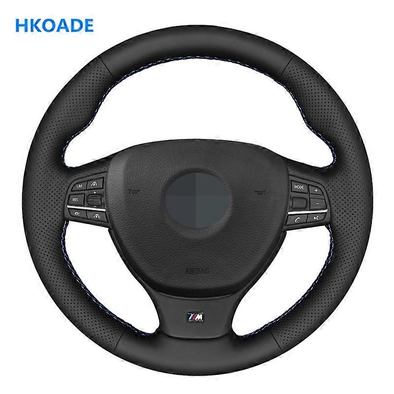 DIY Black Artificial Leather Hand-stitched Car Steering Wheel Cover for BMW M Sport F10 F11 (Touring) F07 F12 F13 F06 F01 F02 M5