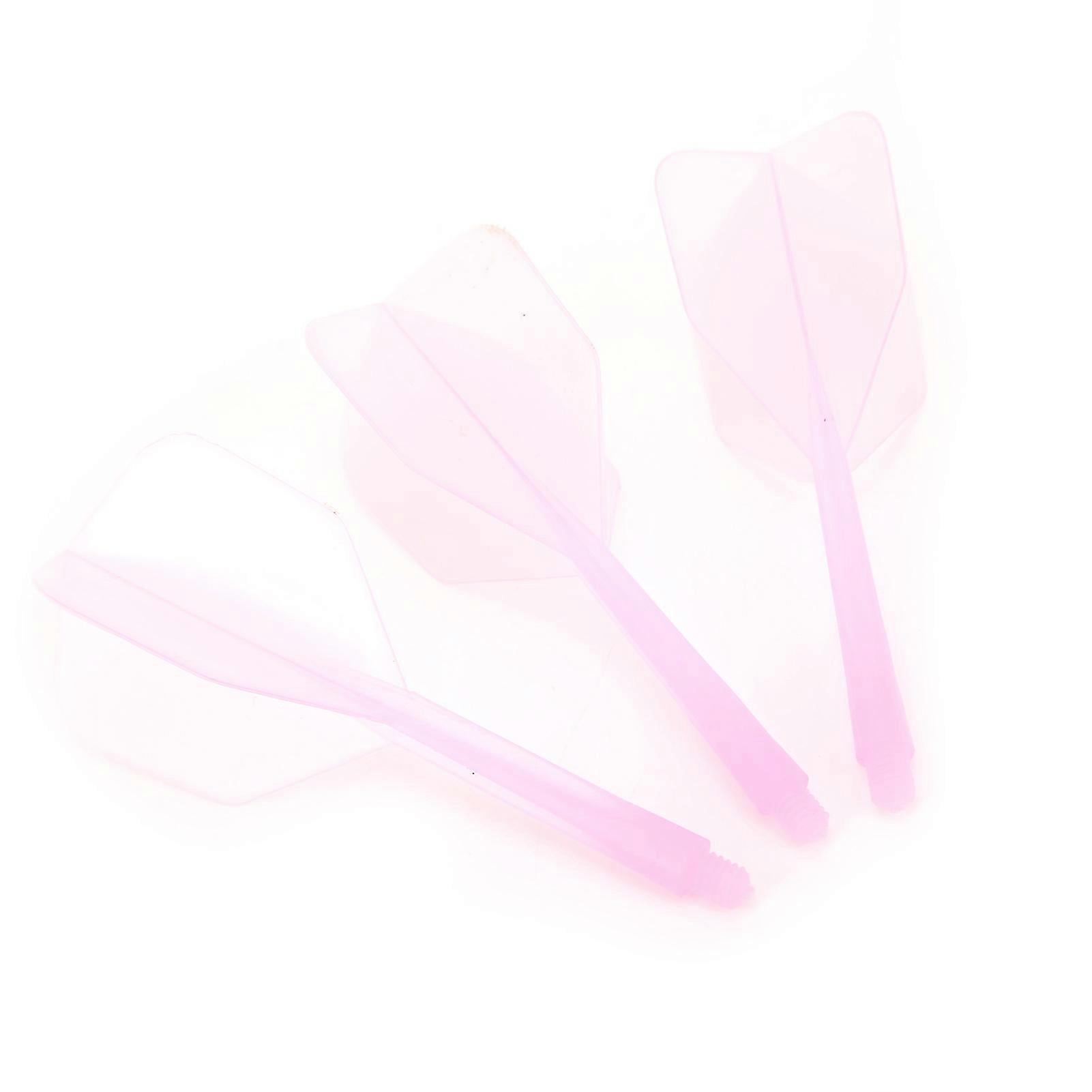 3 Pcs 2BA Integrated Transparent Dart Shaft and Flights Standard Shape Anti BreakPink