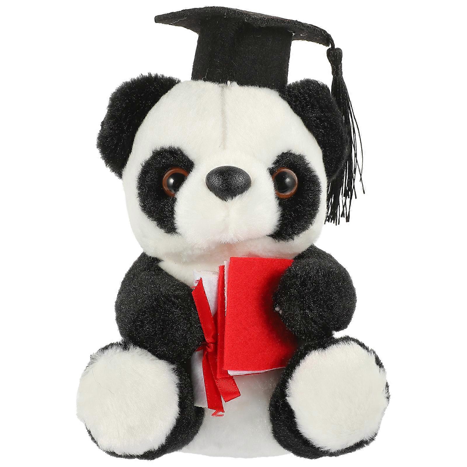 Stuffed Plush Panda Stuffed Panda with Doctoral Cap Grad Stuffed Panda Ornament