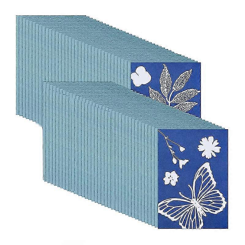 73 Pieces Print Paper Cyanotype Paper Kit, Solar Drawing Paper Sensitivity Sunprint Printing Paper