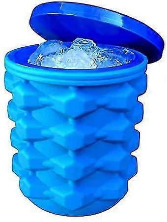 Silicone Bucket With Lid Makes Small Size Ice Cup Maker Mold,blue