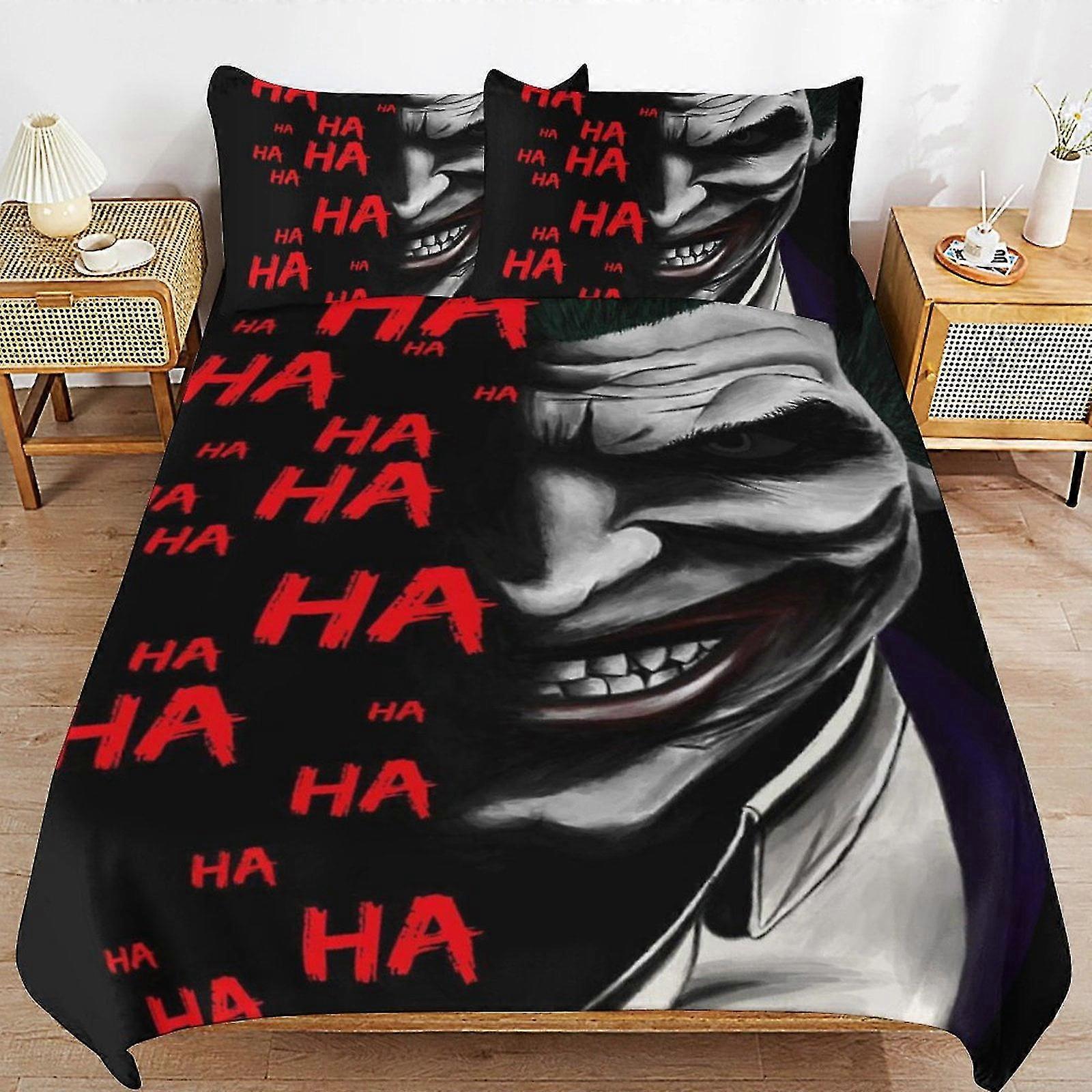 o5268 Σεντόνια Joker Σετ κλινοσκεπασμάτων Χαριτωμένο κάλυμμα κρεβατιού Anime Κινούμενα σχέδια 3D τυπωμένα ελαφριά σετ διακόσμησης δωματίου, 1 παπλωματοθήκη και 2 μαξιλάρι παιδιά αγόρια κορίτσια 79