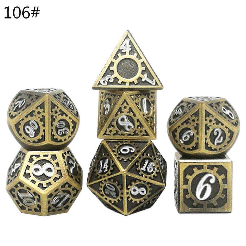 7 Pcs RPG Polyhedral Dice Gear Pattern Table Game Dice Easy to Read Numbers