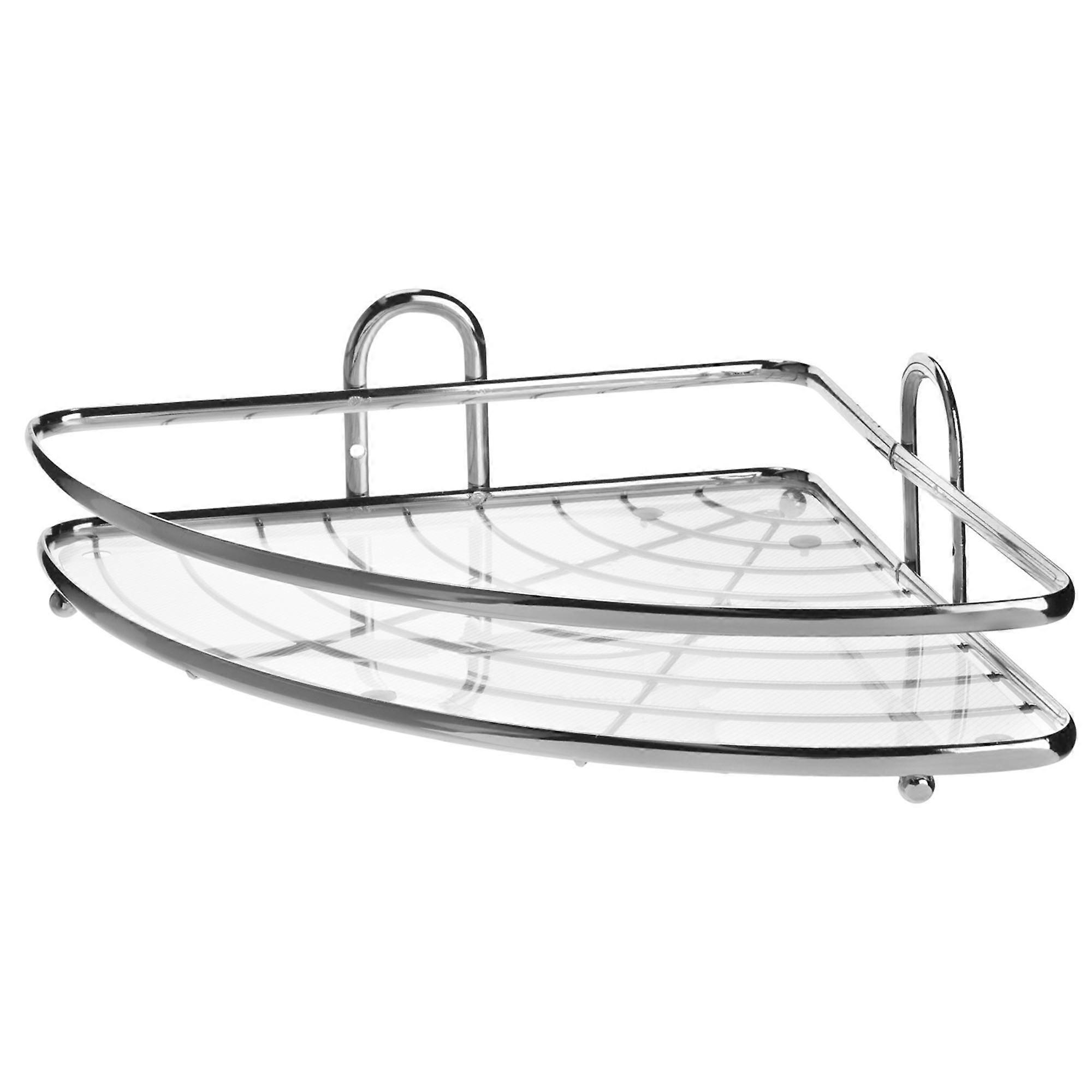 KADAX Bathroom Corner Shelf Wall 1 Level Chrome
