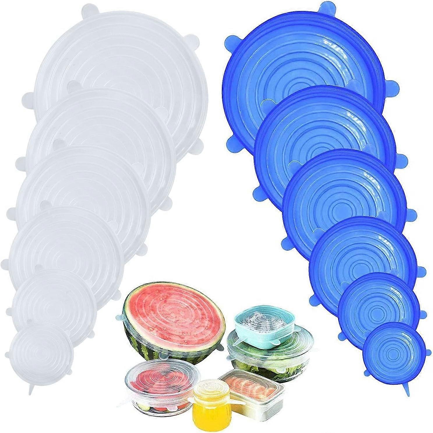 Dww-12 Pices Couvercles en Silicone, Couvercle Extensibles en Silicone sans BPA, Couvercle Universel de 6 Tailles Differentes pour Micro-Ondes/Le Four