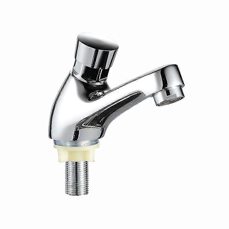 Chrome Plated Sink Faucet Self Closing Sink Tap Basin Push Tap Faucet For Public Ktchen Bathroom(1pc)