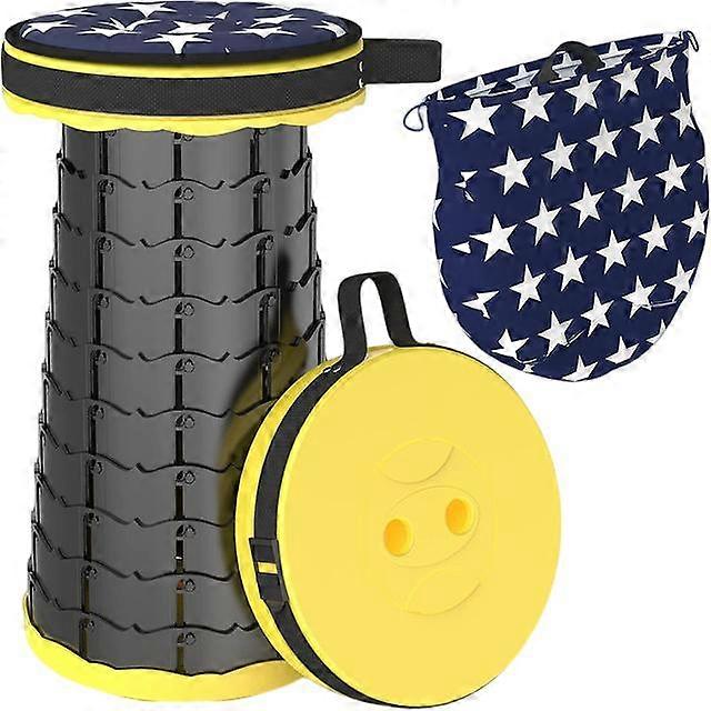 Upgraded Telescopic Folding Stool,Portable Outdoor Chairs With Cushion,Lightweight Collapsible Stool for Camping Garden,Max Load 440lbs