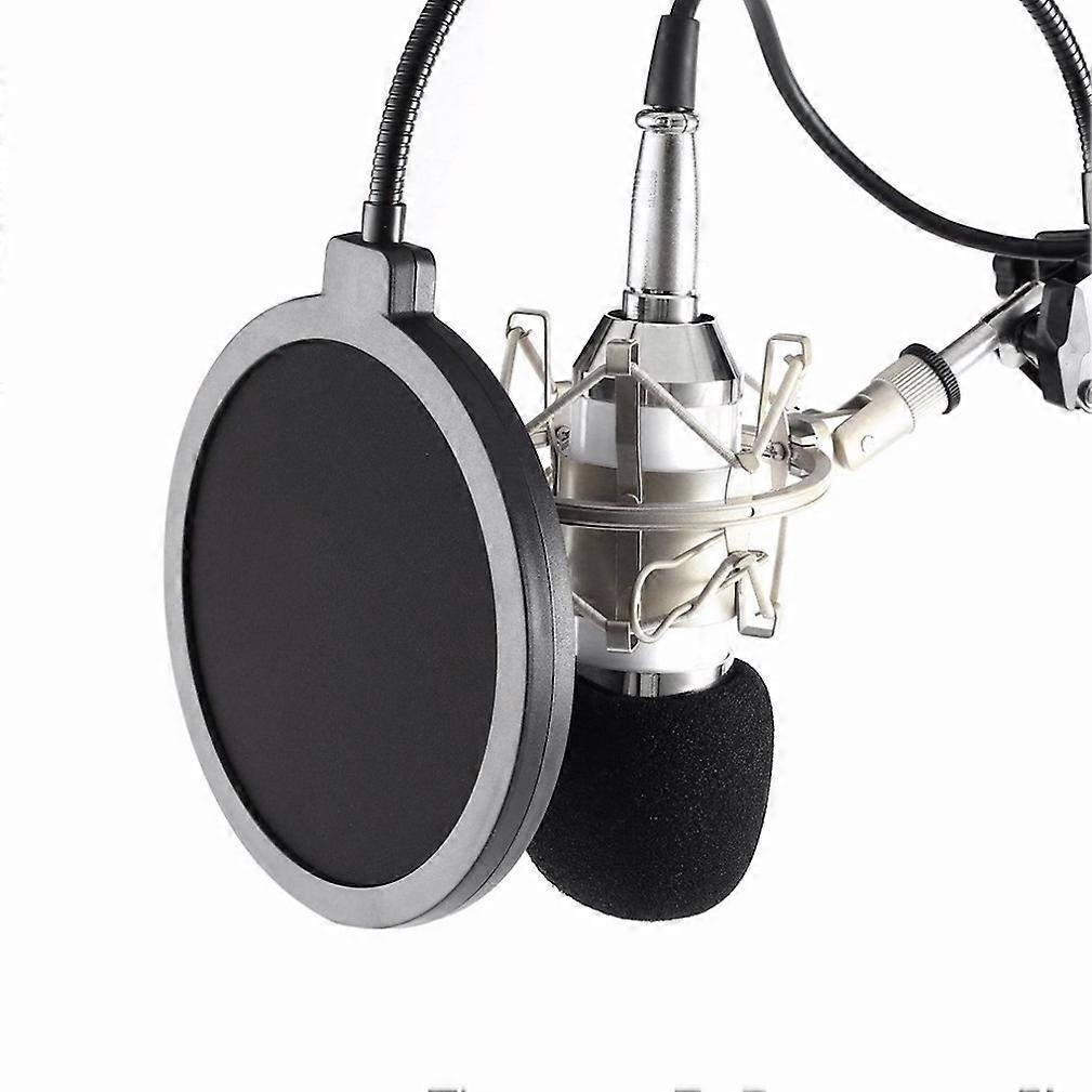 Studio Microphone Flat Head Adjustable Suspension Scissor Arm Stand with Shock Mount Clamp Studio Recording Kit