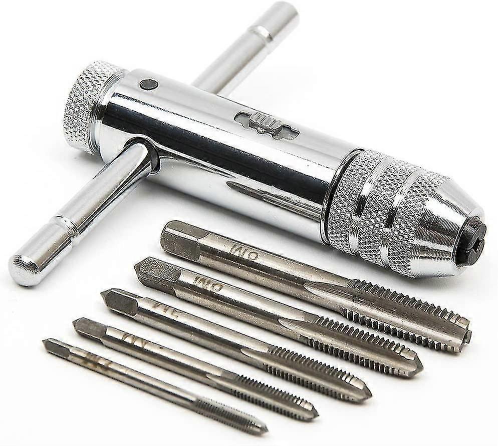 Hand Taps | Metric Taps | Taps And Dies | M3 M4 M5 M6 M8 Taps | Thread Taps | With Reversible Tap Holder With Ratchet