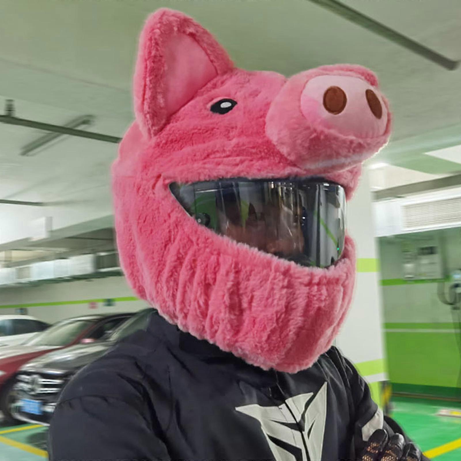 Lustige Motorradhelm-Abdeckung - Plüsch-Bezug Mit Cartoon-Design Für Vollvisier-Helme