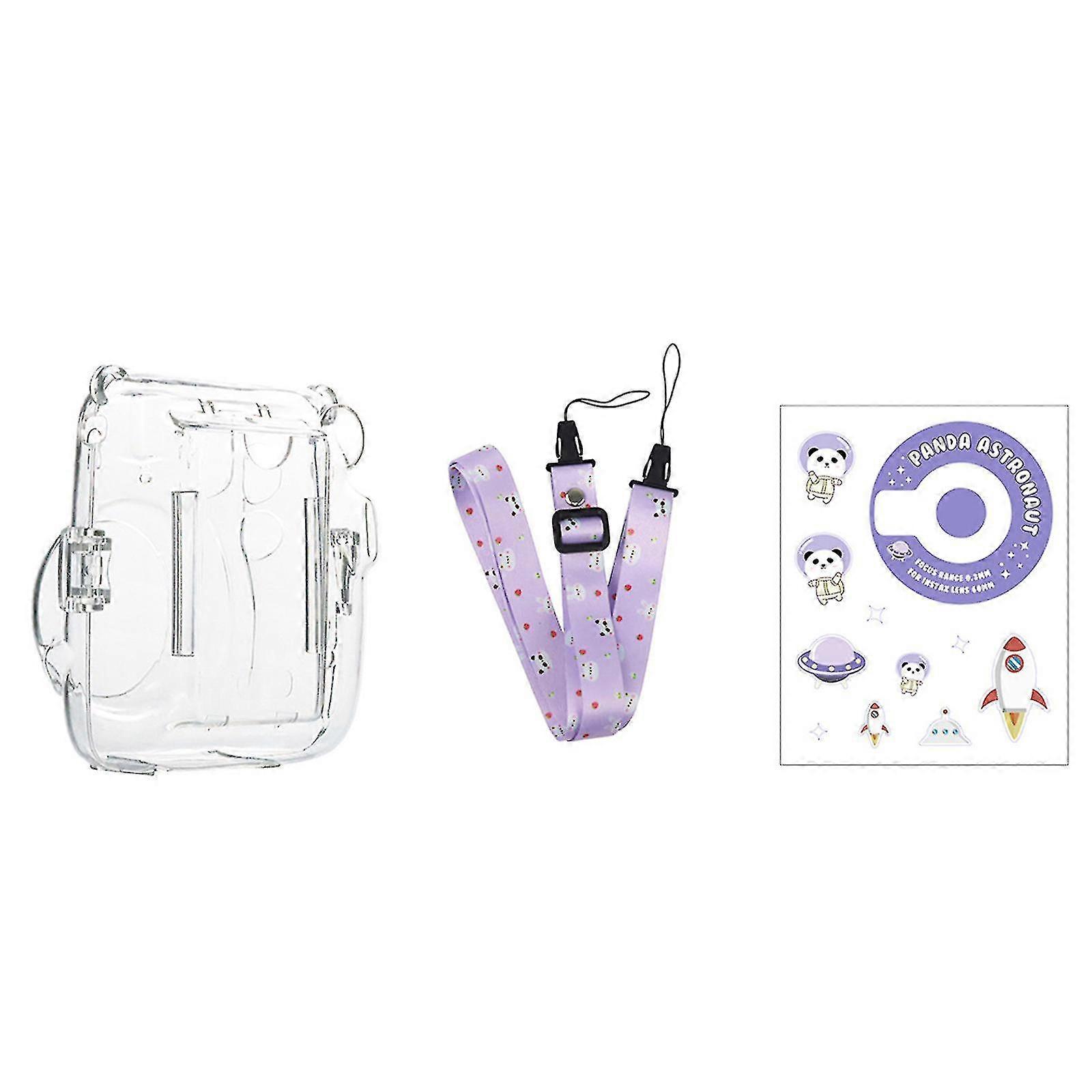 Clear Case For Fujifilm Instax Mini 11, Instax Mini 11 Case With Adjustable Shoulder Strap & Sticker