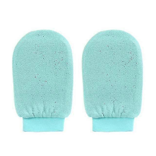 2pcs Gant de gommage Femmes Serviette de lavage Double Side Spa Gommage Serviette De peau morte Enlèvement Cyan