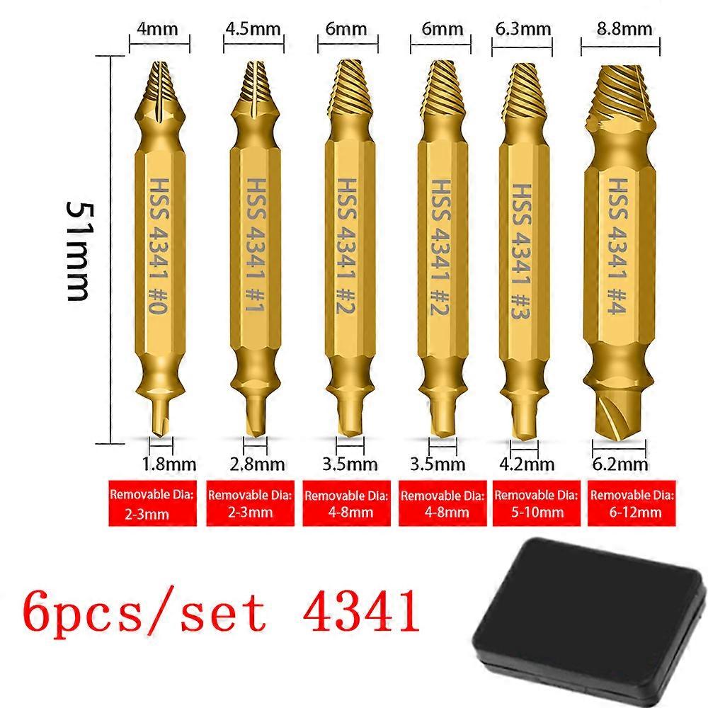 HSS Damaged Screw Extractor Drill Stripped Screw Extractor Remover Set Double Ended Broken Screw Bolt Demolition Tools