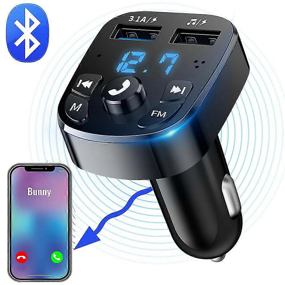 Bluetooth 5.0 FM Transmitter Handsfree Car Radio Modulator MP3 Player with 22.5W USB Super Quick Charge Adapter for Car