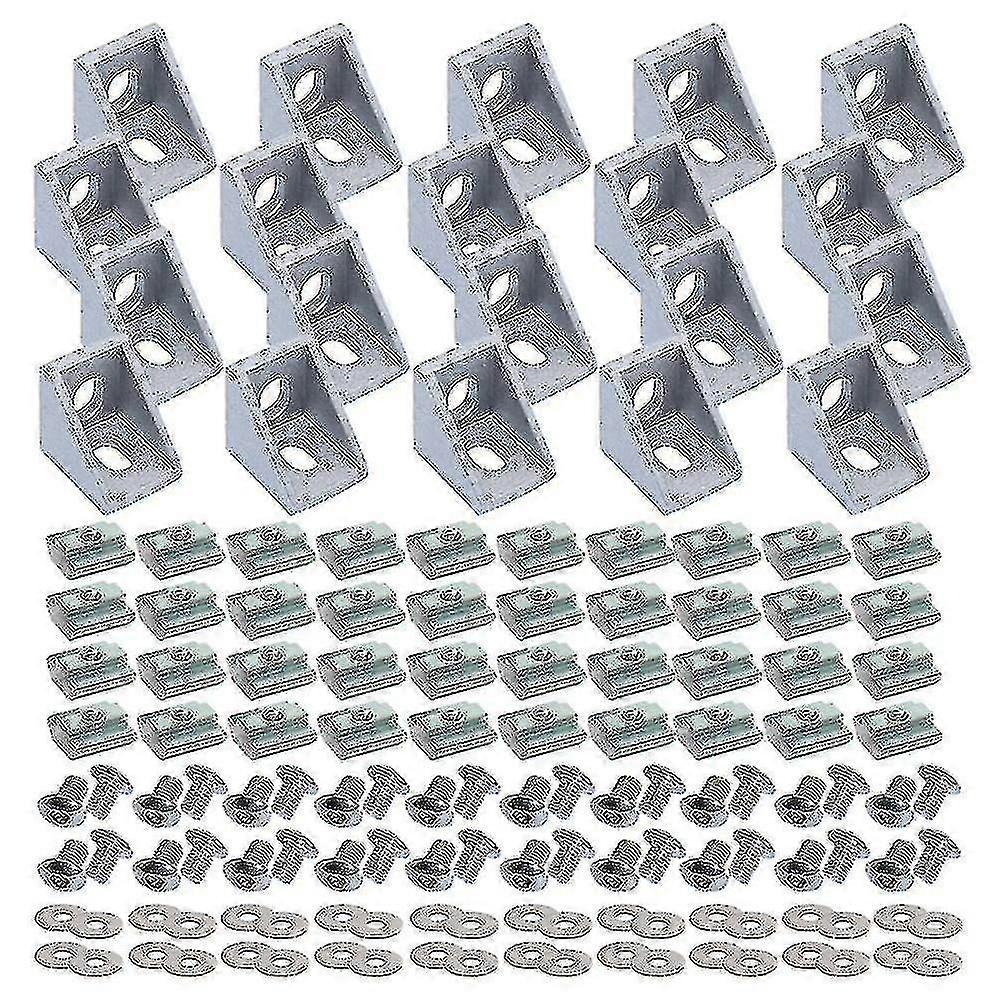 Brackets Reinforcement Braces Profile Connector Set Corner Bracket T Nuts And Screw Bolt For 20s Aluminum
