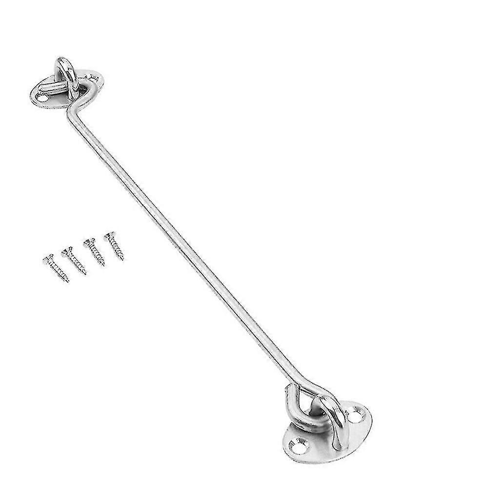 Galvanised Steel Hook And Eye Door Latch Extra Long 16" Window Gate Lock Shed Cabin Silent Holder Garden 40Cm