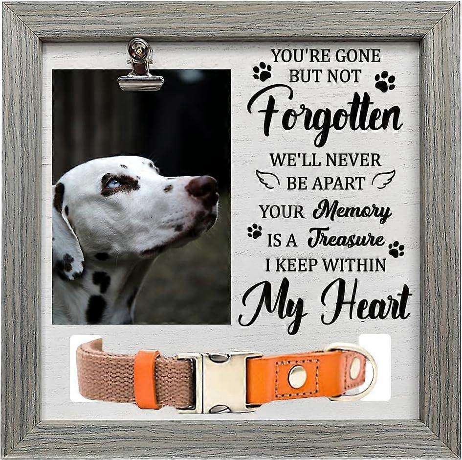 MDF Pet Photo Frames for Tabletop Display Photo Frame Square Gray Paw Print 230x230mm