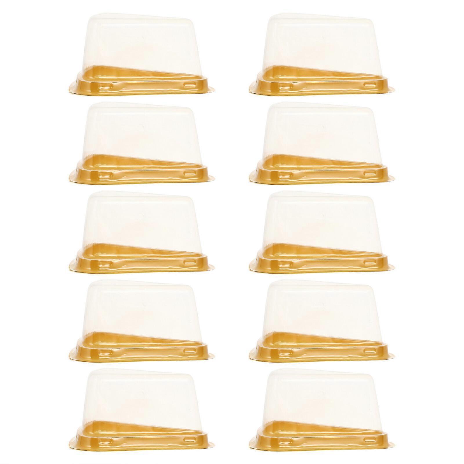 100pcs Transparent Triangle Mousse Cake Boxes Single Cupcake Container